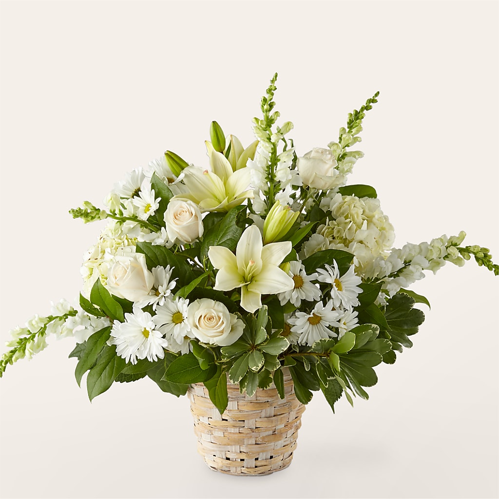 Ivory Elegance Floral Basket – Paoli Mercantile, Paoli IN