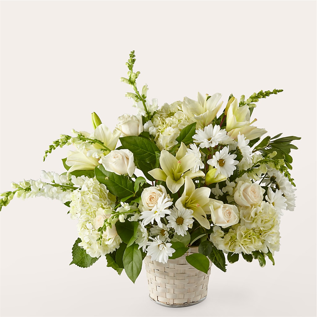Ivory Elegance Floral Basket – Paoli Mercantile, Paoli IN
