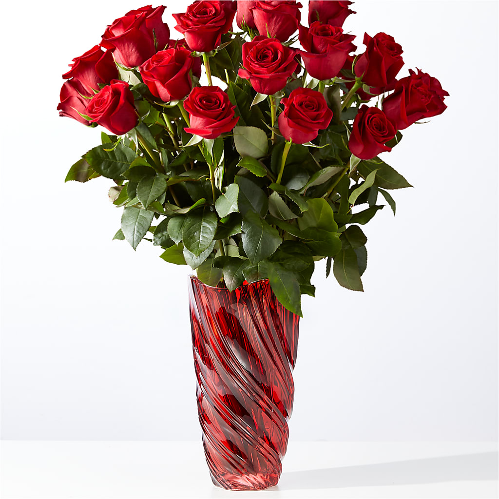 Classic Love Red Rose Bouquet with Luxe Swirl Vase – Paoli Mercantile, Paoli IN