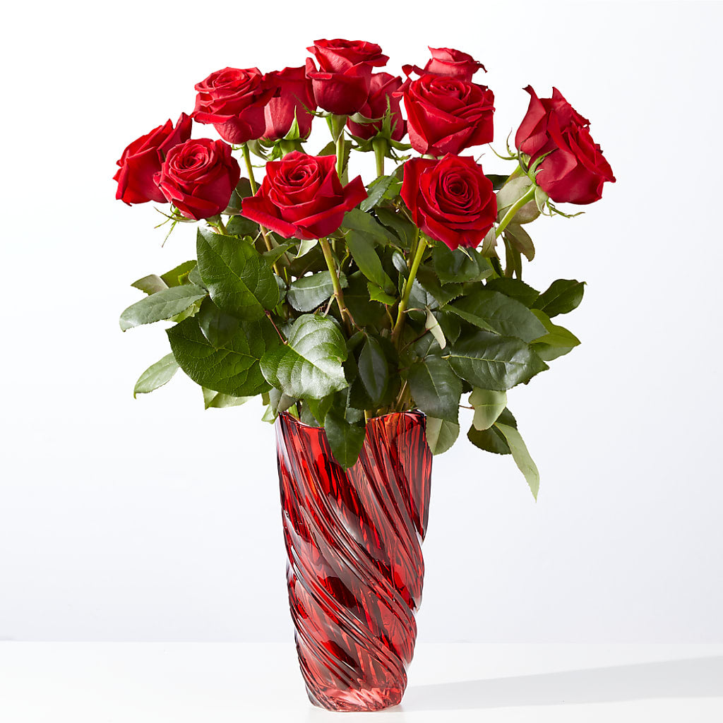 Classic Love Red Rose Bouquet with Luxe Swirl Vase – Paoli Mercantile, Paoli IN