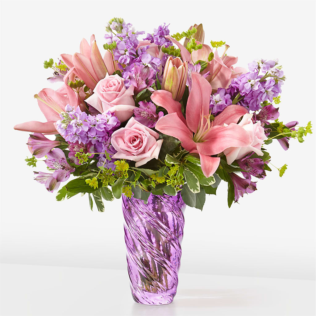 Precious Petals Bouquet with Luxe Swirl Vase – Paoli Mercantile, Paoli IN