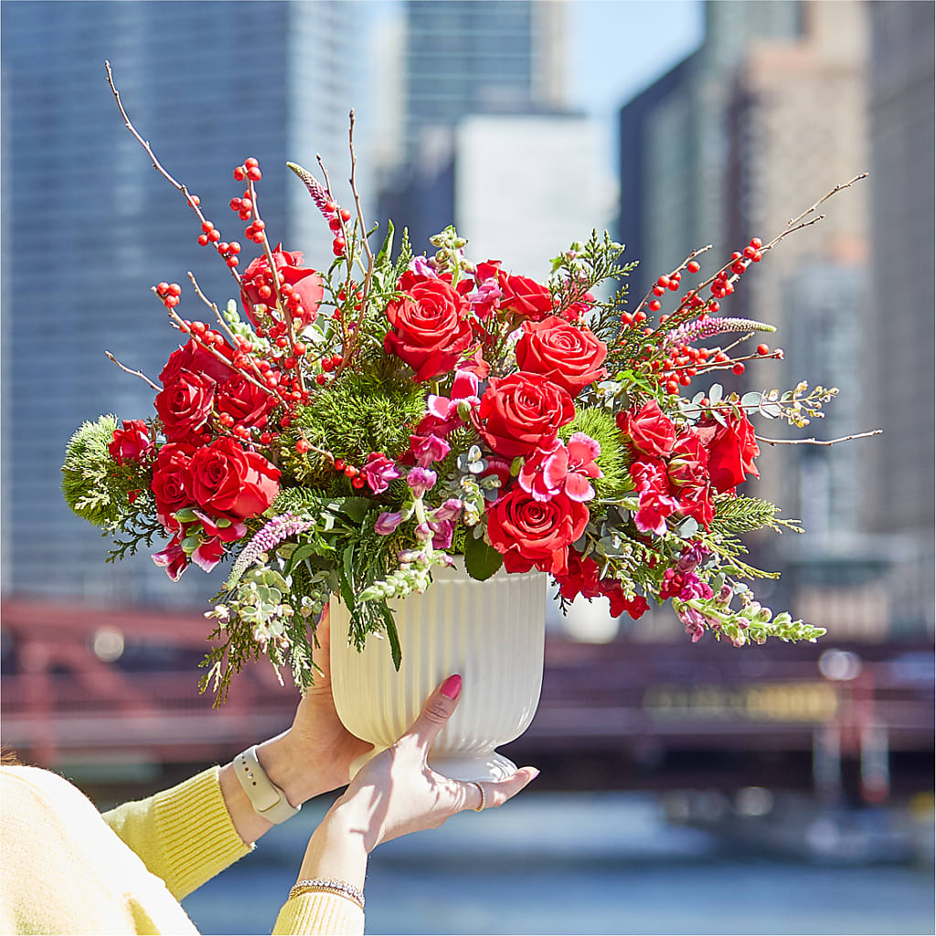 Big Red Bow Bouquet –  Paoli Mercantile, Paoli IN
