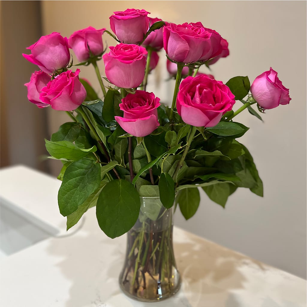 Long Stem Pink Rose Bouquet –  Paoli Mercantile, Paoli IN
