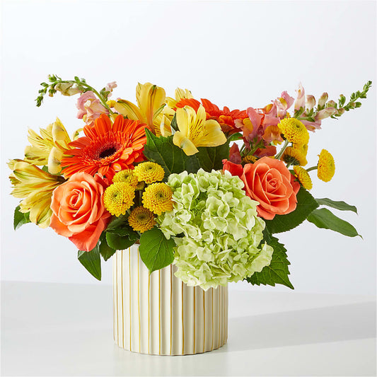 Autumn Sunshine Bouquet with Ivory Vase –  Paoli Mercantile, Paoli IN
