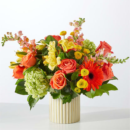 Autumn Sunshine Bouquet with Ivory Vase –  Paoli Mercantile, Paoli IN