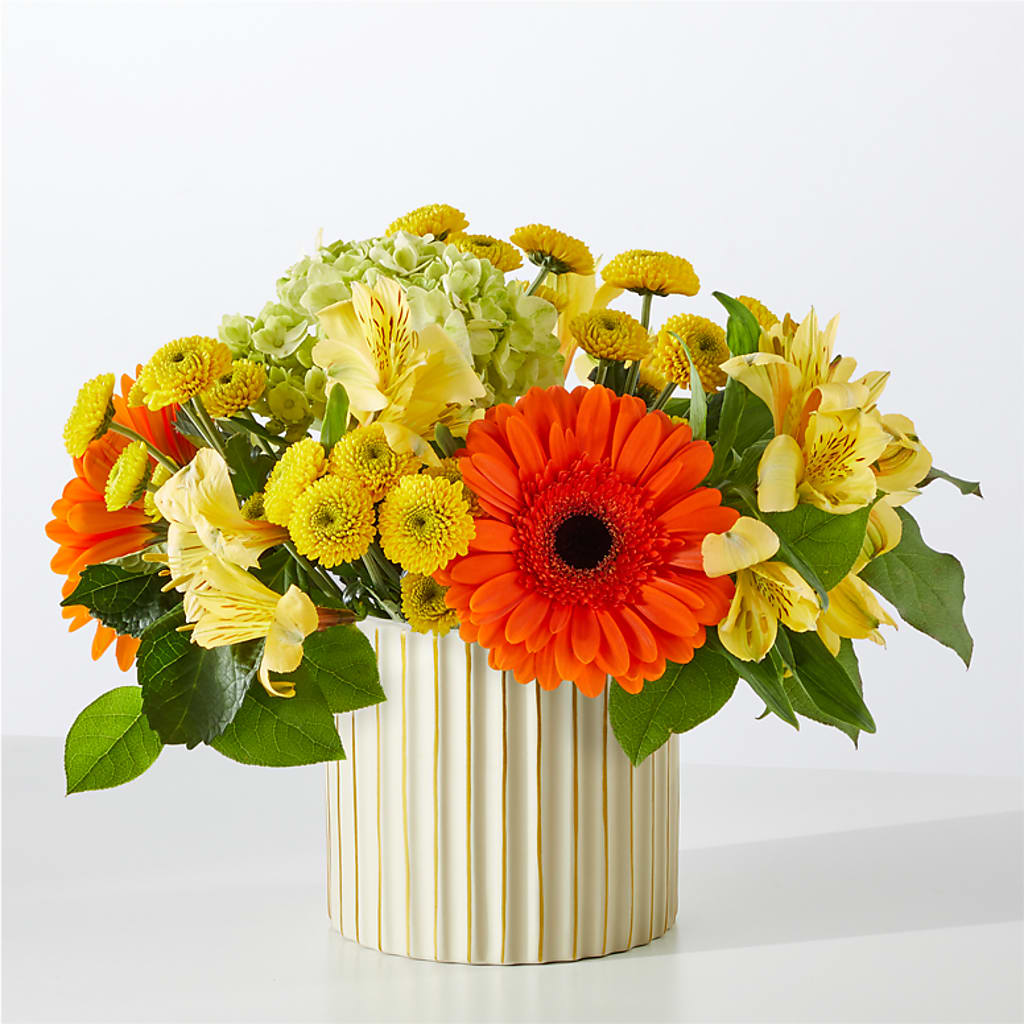 Autumn Sunshine Bouquet with Ivory Vase –  Paoli Mercantile, Paoli IN